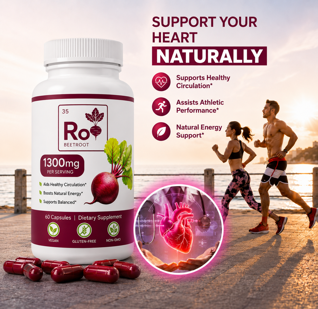 Rootology Beetroot Dietary Supplement Capsules